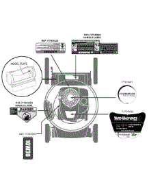 Label Map 11A-B0s5700 parts for Yard Machines Push Walk-Behind Mower 11A-B0S5700 / 2015 from AppliancePartsPros.com