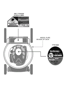 Label Map 11A-B16 parts for Yard Machines Push Walk-Behind Mower 11A-B16M029 / 2010 from AppliancePartsPros.com