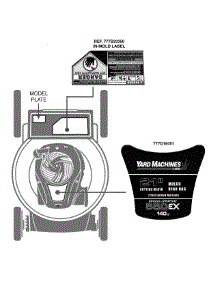 Label Map 11A-B1be729 parts for Yard Machines Push Walk-Behind Mower 11A-B1BE729 / 2015 from AppliancePartsPros.com