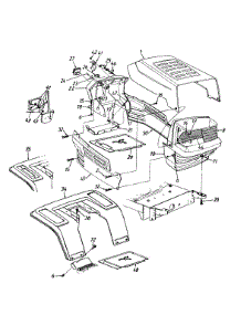 Hood Style 5 parts for Yard Machines Lawn Tractor 136P665H000 / 1996 from AppliancePartsPros.com