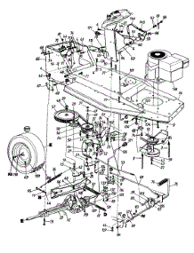 Frame Assembly, Drive, Pedal Assembly, & Wheels, Rear parts for Yard Machines Lawn Tractor 13A747GF062 / 1997 from AppliancePartsPros.com