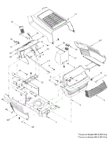 Hood Style 0 And 5 parts for Yard Machines Lawn Tractor 13AD685G000 / 2004 from AppliancePartsPros.com