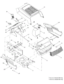Hood Style 0 And 5 parts for Yard Machines Lawn Tractor 13AD695G000 / 2004 from AppliancePartsPros.com