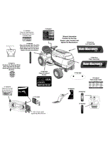Label Map 13An775s000 parts for Yard Machines Lawn Tractor 13AN775S000 / 2013 from AppliancePartsPros.com