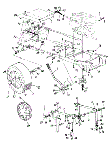 Deck Lift & Hanger / Wheels, Rear / Fuel Tank / Hitch Plate parts for Yard Machines Garden Tractor 146K828H700 / 1996 from AppliancePartsPros.com