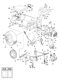 Lift Assembly, Fuel Tank, Wheels, Rear, Frame Components parts for Yard Machines Garden Tractor 14AJ845H062 / 2000 from AppliancePartsPros.com