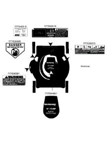 Labels parts for Yard Machines Electric Mower 18A-707-000 / 2002 from AppliancePartsPros.com