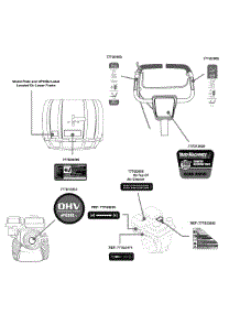 Label Map Yard Machines parts for Yard Machines Tiller 21AA40M1000 / 2010 from AppliancePartsPros.com