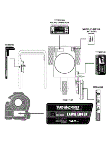 Label Map parts for Yard Machines Edger 25B-520J000 / 2012 from AppliancePartsPros.com