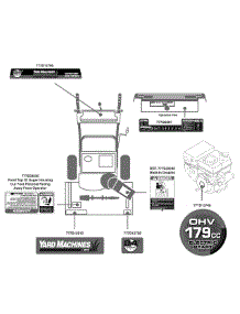 Label Map 31Am62ee700 parts for Yard Machines Snow Thrower 31AM62EE700 / 2009 from AppliancePartsPros.com