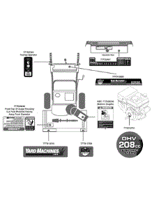 Label Map 31Am63ef729 parts for Yard Machines Snow Thrower 31AM63EF729 / 2009 from AppliancePartsPros.com