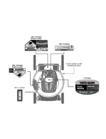 Label Map 11A-B2m7001 parts for Yard-Man Push Walk-Behind Mower 11A-B2M7001 / 2011 from AppliancePartsPros.com