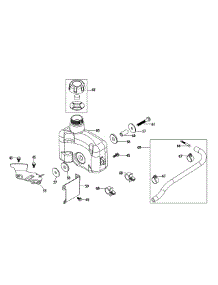 2P70mu Fuel Tank & Mounting parts for Yard-Man Self-Propelled Walk-Behind Mower 12AEB2JZ701 / 2013 from AppliancePartsPros.com