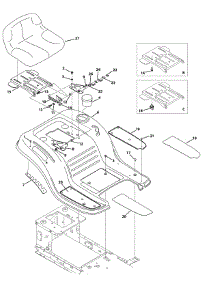 Seat & Fender parts for Yard-Man Lawn Tractor 13AN772S055 / 2014 from AppliancePartsPros.com