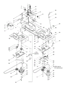 Pto Drive, Battery, Frame Components parts for Yard-Man Lawn Tractor 13AX604H401 / 2000 from AppliancePartsPros.com