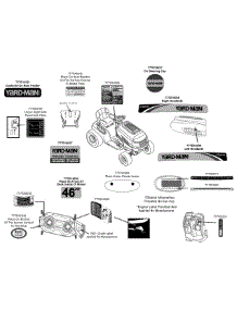 Label Map 13Ax915t001 parts for Yard-Man Lawn Tractor 13AX915T001 / 2013 from AppliancePartsPros.com