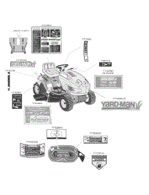 Safety & Decorative Labels parts for Yard-Man Lawn Tractor 13CX614G401 / 2003 from AppliancePartsPros.com