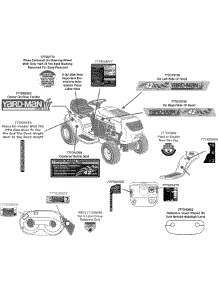 Label Map Yard-Man parts for Yard-Man Lawn Tractor 13RN772G055 / 2009 from AppliancePartsPros.com