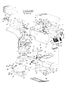 Hood Assembly / Seat / Frame / Grille / Fender parts for Yard-Man Garden Tractor 143W834H401 / 1993 from AppliancePartsPros.com