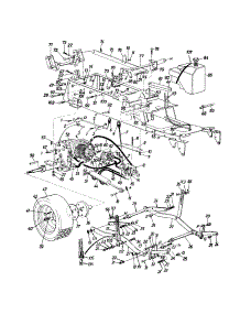 Wheels, Rear / Fuel Tank / Deck Lift & Hanger Assembly / Transmission Complete parts for Yard-Man Garden Tractor 14A-999-401 / 1997 from AppliancePartsPros.com