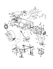 Frame Assembly / Wheel, Rear / Muffler / Deck Lift & Hanger Assembly parts for Yard-Man Garden Tractor 14AW834H401 / 1997 from AppliancePartsPros.com