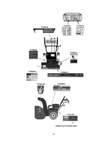 Labels parts for Yard-Man Snow Thrower 31AE633E401 / 2001 from AppliancePartsPros.com