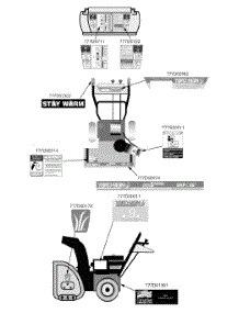 Labels parts for Yard-Man Snow Thrower 31AH553G401 / 2001 from AppliancePartsPros.com