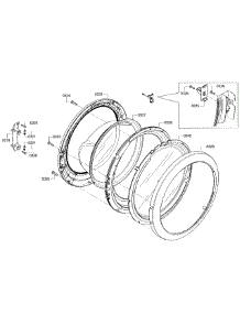 Door Assembly parts for Bosch Washer WFVC5400UC/28 from AppliancePartsPros.com