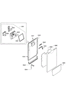 Door Assembly parts for Bosch Dishwasher SPE68U55UC/28 from AppliancePartsPros.com