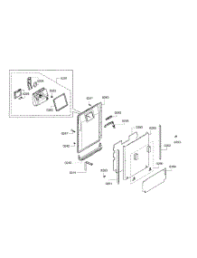 Door parts for Bosch Dishwasher SPV68U53UC/23 from AppliancePartsPros.com