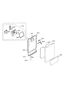 Door parts for Bosch Dishwasher SPE53U52UC/28 from AppliancePartsPros.com