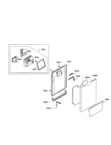 Door Assembly parts for Bosch Dishwasher SPE5ES55UC/07 from AppliancePartsPros.com