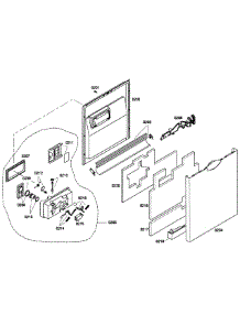 Door Assembly parts for Bosch Dishwasher SHE58C02UC/48 from AppliancePartsPros.com