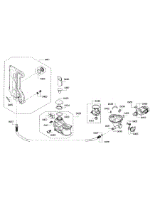 Pump parts for Bosch Dishwasher SPE53U55UC/28 from AppliancePartsPros.com