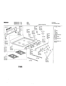 Maintop Assembly parts for Bosch Range HGS235UC/01 from AppliancePartsPros.com
