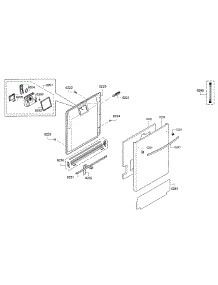 Door parts for Bosch Dishwasher SGX68U55UC/A3 from AppliancePartsPros.com
