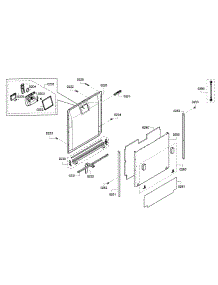 Door parts for Bosch Dishwasher SGV68U53UC/A3 from AppliancePartsPros.com