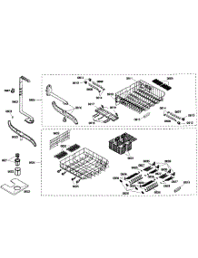 Baskets Assembly parts for Bosch Dishwasher SHE58C02UC/47 from AppliancePartsPros.com