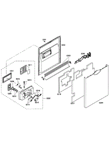 Door Assembly parts for Bosch Dishwasher SHE58C02UC/43 from AppliancePartsPros.com