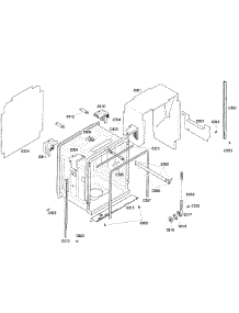 Cabinet parts for Bosch Dishwasher SHE58C02UC/53 from AppliancePartsPros.com