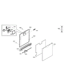 Door parts for Bosch Dishwasher SGE53U56UC/A3 from AppliancePartsPros.com