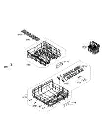 Rack parts for Bosch Dishwasher SGE53U56UC/A3 from AppliancePartsPros.com