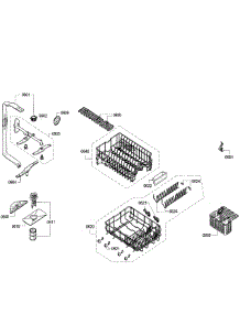 Baskets Assembly parts for Bosch Dishwasher SPE53U56UC/28 from AppliancePartsPros.com