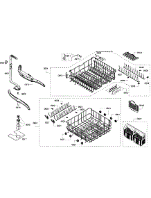 Baskets parts for Bosch Dishwasher SHX65P06UC/58 from AppliancePartsPros.com