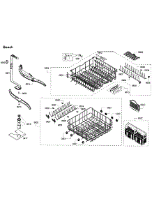 Baskets parts for Bosch Dishwasher SHX65P06UC/59 from AppliancePartsPros.com
