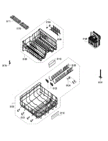 Rack 1 parts for Bosch Dishwasher SGX68U55UC/A5 from AppliancePartsPros.com