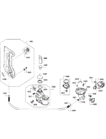 Pump parts for Bosch Dishwasher SPE53U52UC/33 from AppliancePartsPros.com