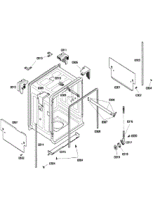 Frame parts for Bosch Dishwasher SHU43C02UC/36 from AppliancePartsPros.com