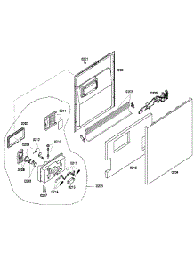 Door parts for Bosch Dishwasher SHU43C02UC/12 from AppliancePartsPros.com