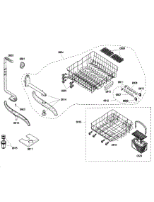 Rack parts for Bosch Dishwasher SHU43C02UC/12 from AppliancePartsPros.com